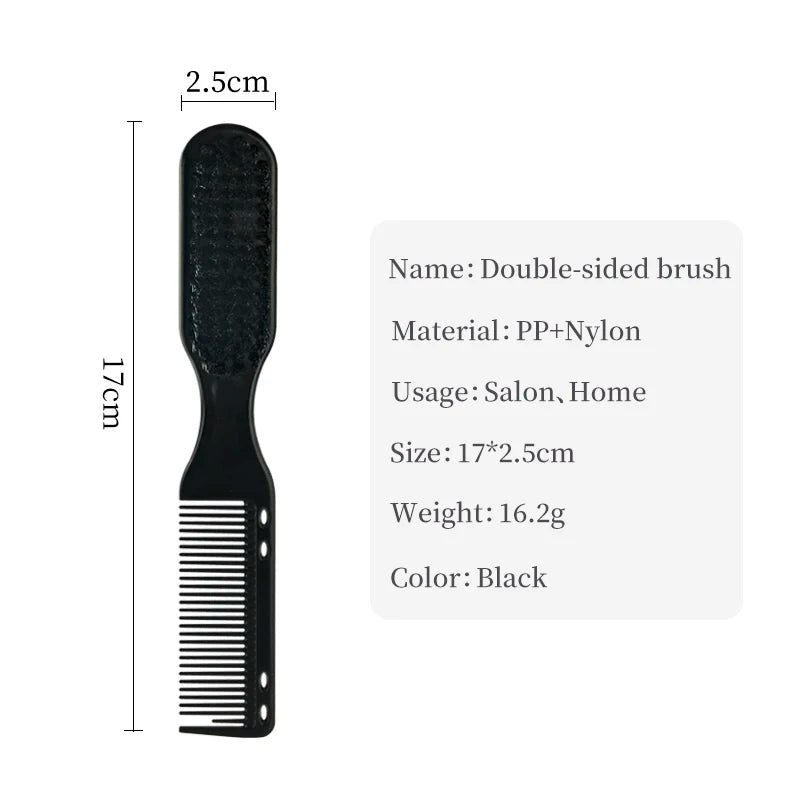 Double-sided Professional Barber Neck Brush Comb Black Small Hair Styling Comb Shaving Beard Salon Carving Duster Cleaning Brush