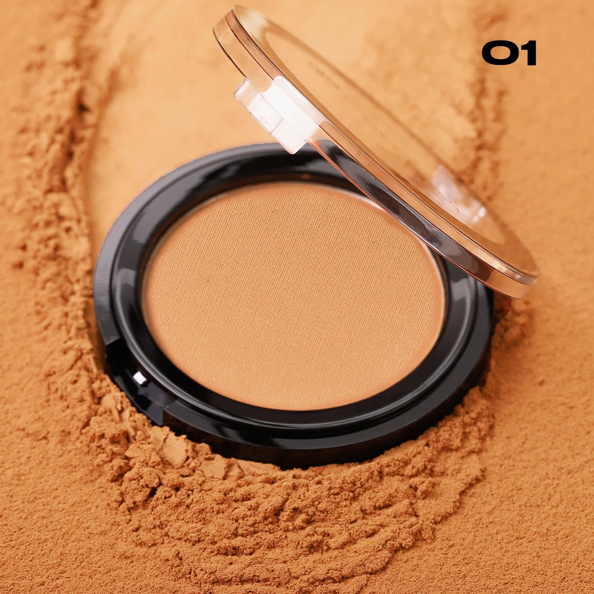 Professional matte contour powder tray creates a 3D facial contour, with long-lasting bronzing powder for setting makeup