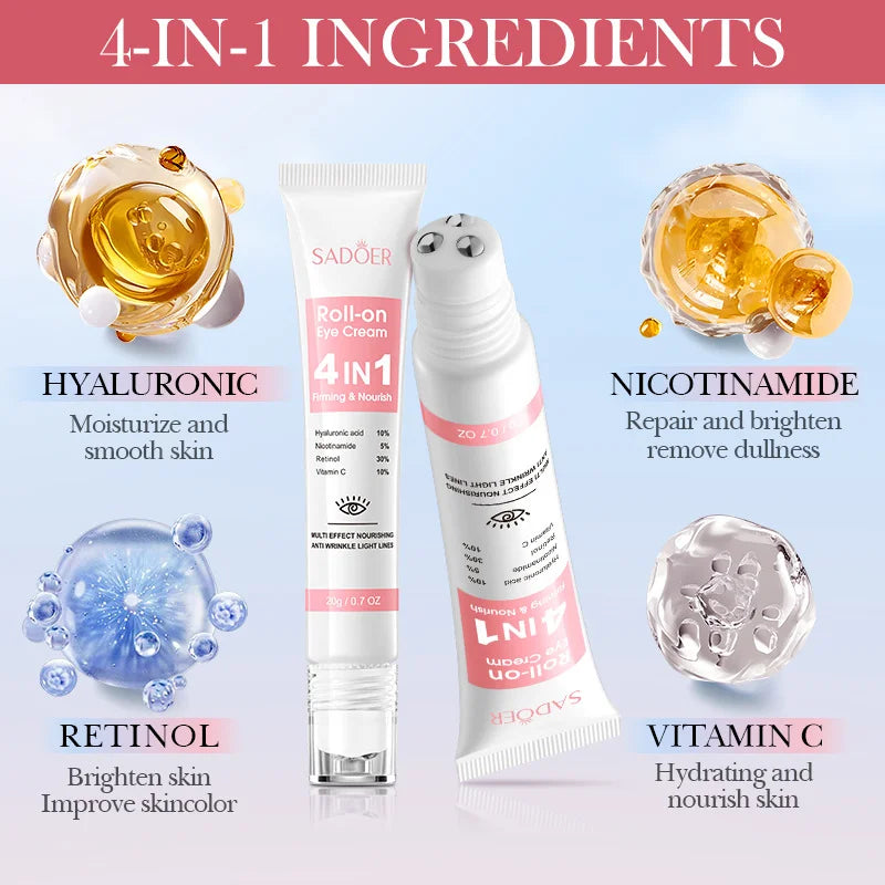Instant Eye Bag Remove Cream Retinol Anti-Wrinkle Firming Skin Fade Fine Lines Anti Dark Circle Puffiness Brighten Eye SkinCare
