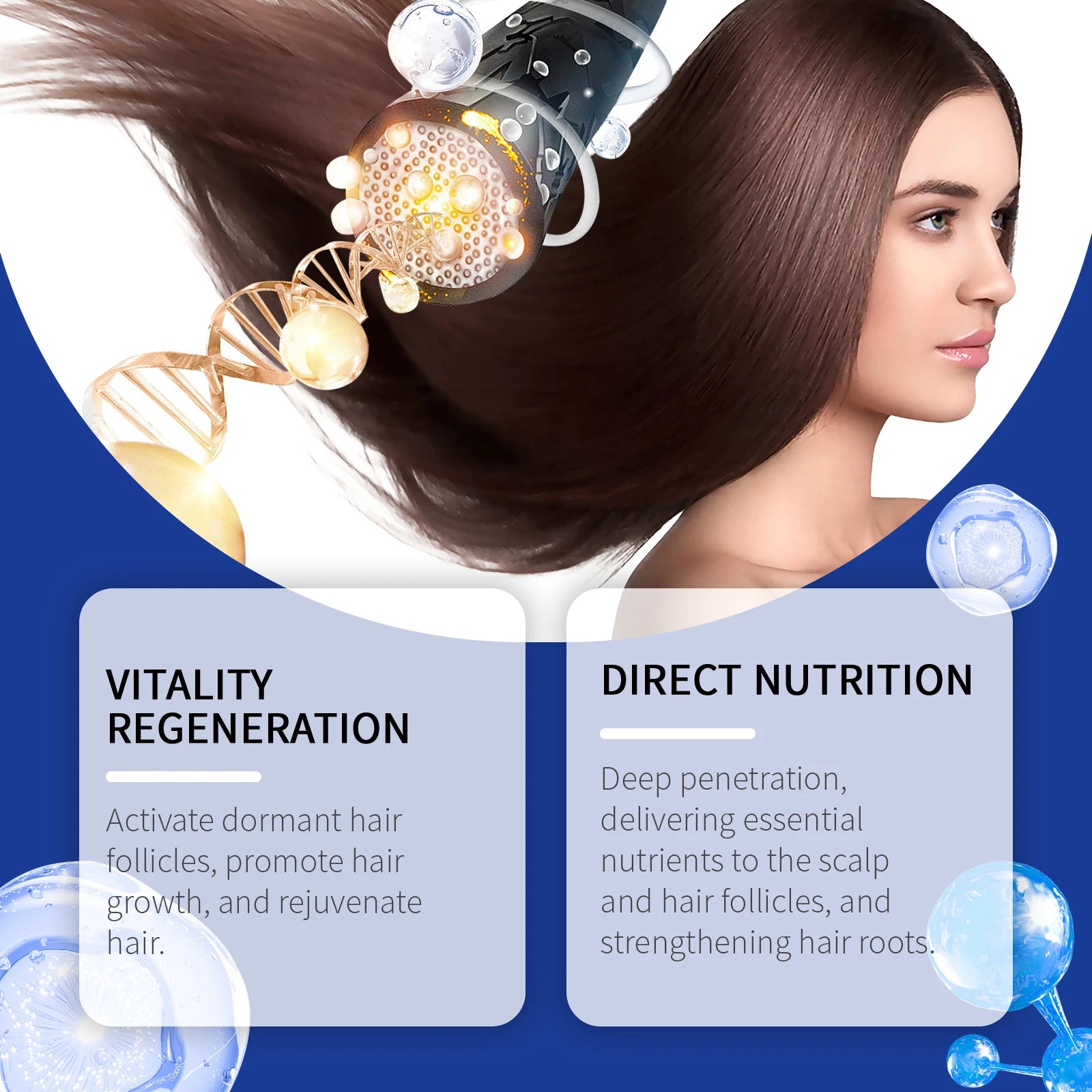 EELHOE Blue Copper Peptide Serum for Hair Growth Treatments for Damaged Hair Strengthening Products Prevent Hair Loss Essence