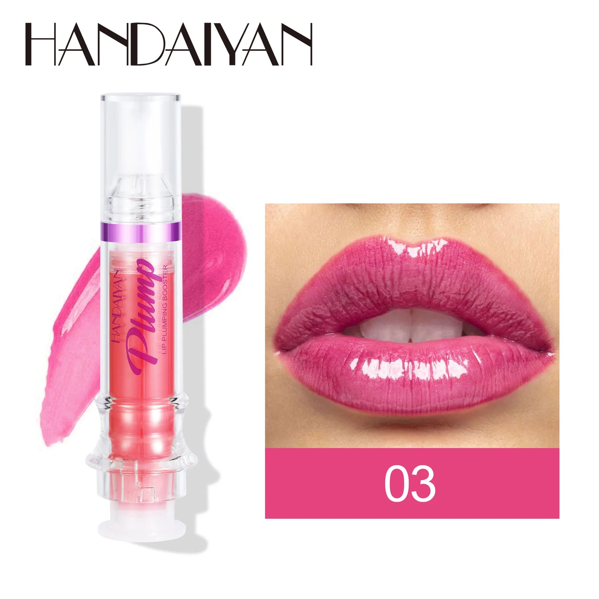 HANDAYAN 6-Color Lip Plumping Booster Moisturizing Clear Lip Gloss Plumping Honey Lip Oil Rich Lips Lipgloss Makeup