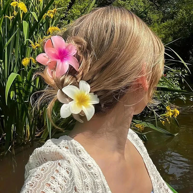 1/2/3 Pcs Hawaiian Gradient Flower Hair Claw Clip Women Fashion Large Hair Clip Girls Hairpin Barrettes Bohemia Hair Accessories