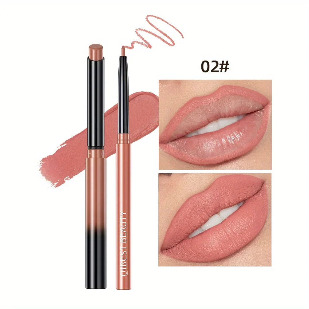 1+1 Matte Lip Set Matte Lipstick&Lip Liner Color Rendering Long Lasting Waterproof Valentine's Day Gifts Contain Plant Squalene