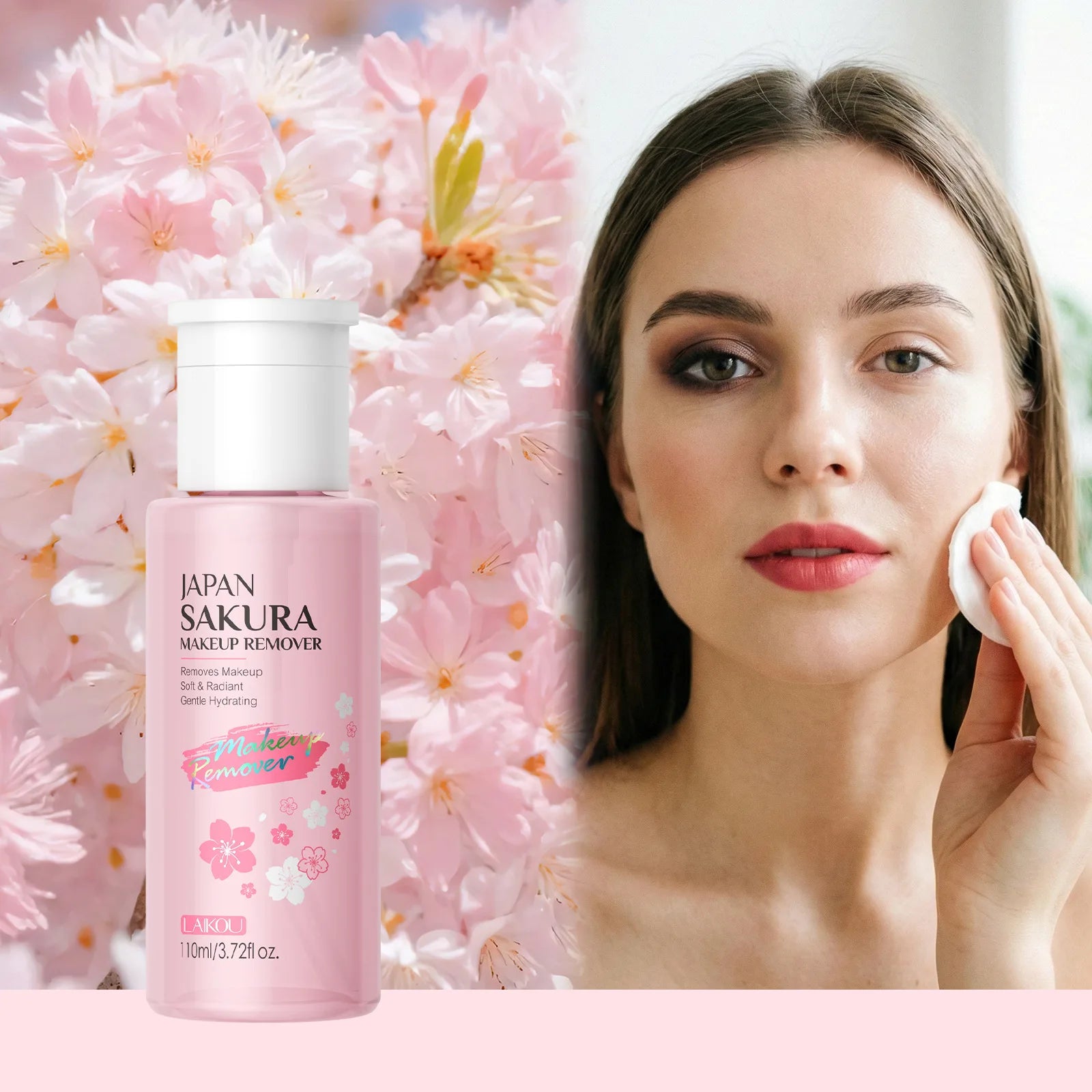 LAIKOU Portable Makeup Remover lashes Cleansing Liquid Water Lip Eye Gentle Care Make-Up Travel Skin Remover Face Skincare 100ml