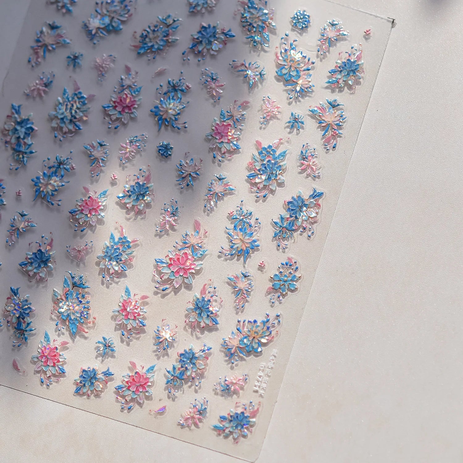 1pcs 5D Glitter Jasmine Flower Nail Stickers Kawaii Embossed Flower Self-Adhesive Nail Art Decorations Decal Manicure Tools DIY