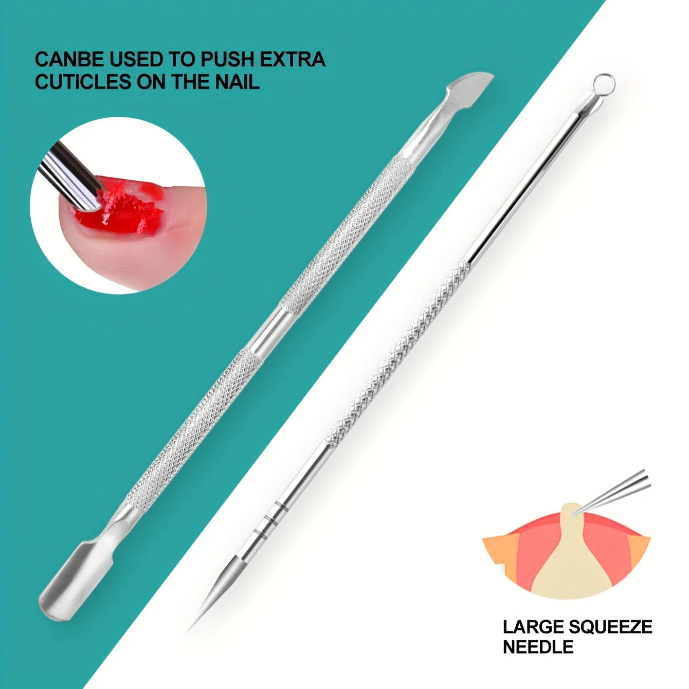 1/6pcs Stainless Steel Professional Multi-Functional Nail Care Kit,Including Dead Skin Edge Trimmer and Dead Skin Rake,Nail File