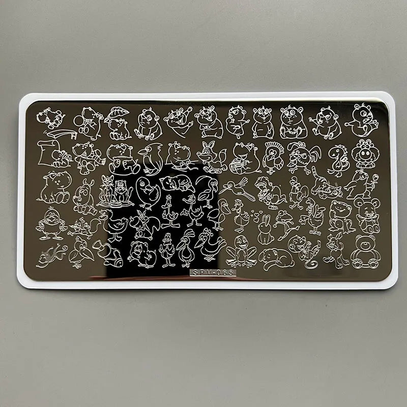 XMQ Nail Art Stamping  Plates Carton Flowers Template