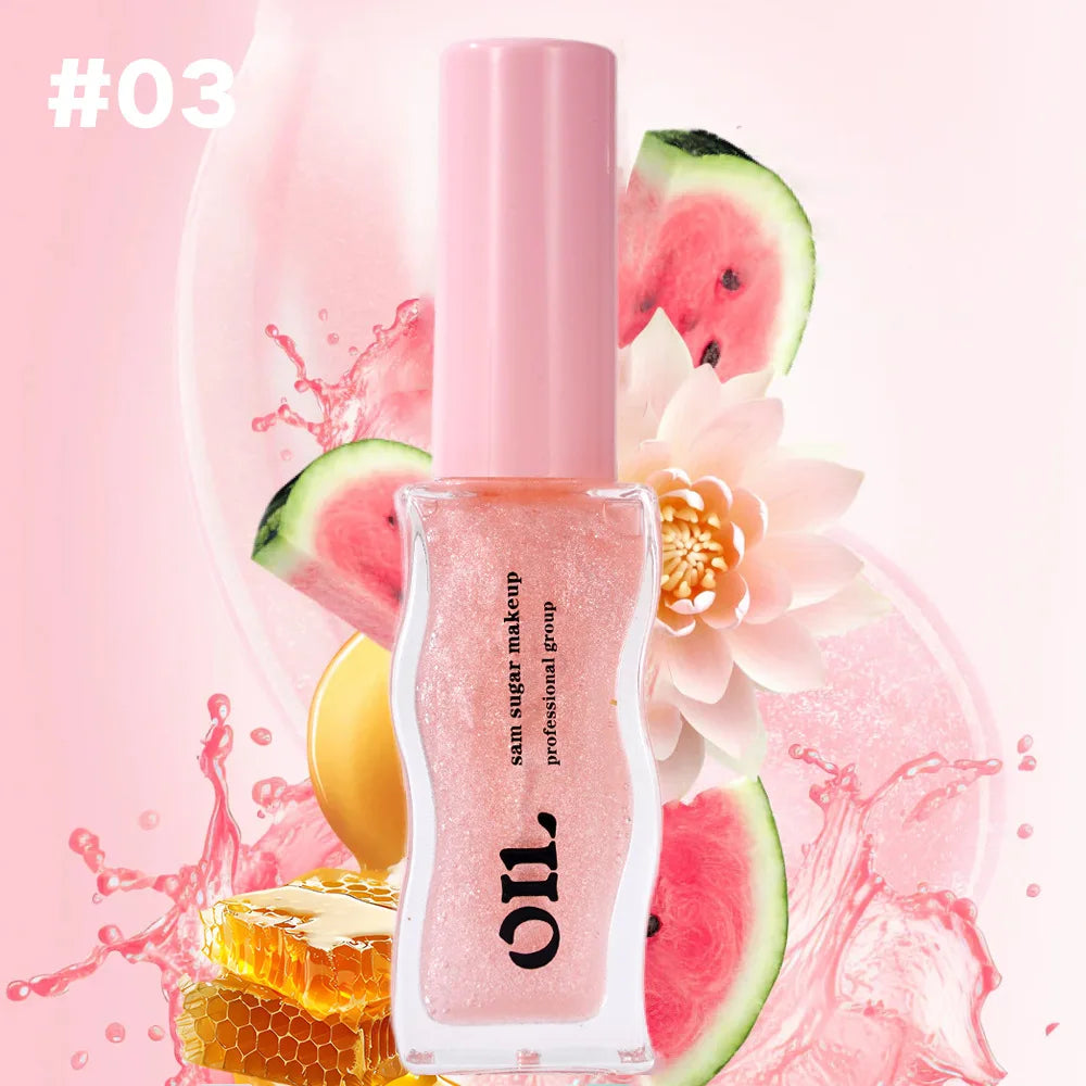 Fruit Honey Essence Lip Oil – Plump Strawberry Tinted Lip Jelly, Waterproof Moisturizing Lip Gloss Liquid for Smooth Lips