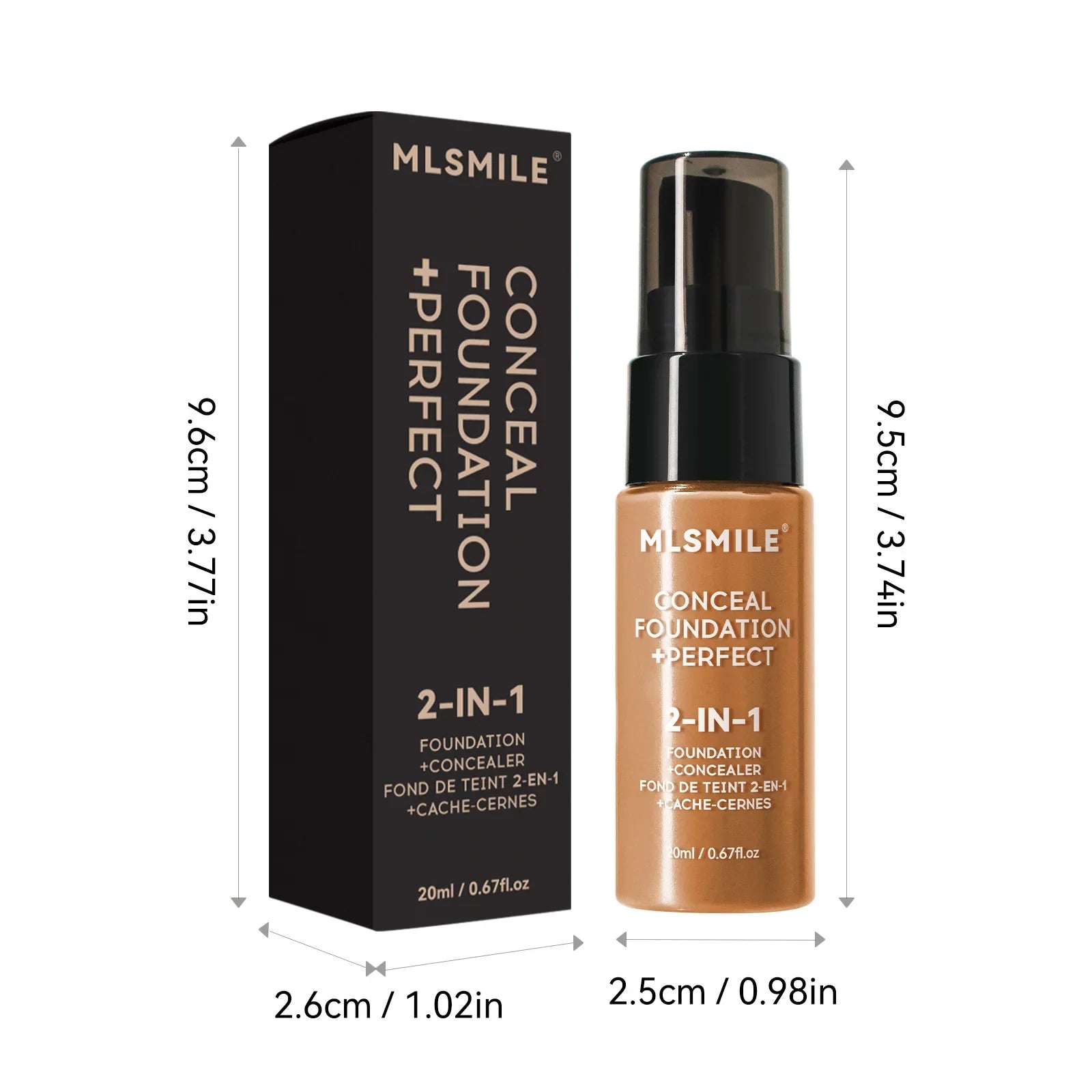 MLSMILE 6 color Powder Foundation long-Lasting Waterproof, Moisturing Sweat resistant and easy to open Oil-control concealer