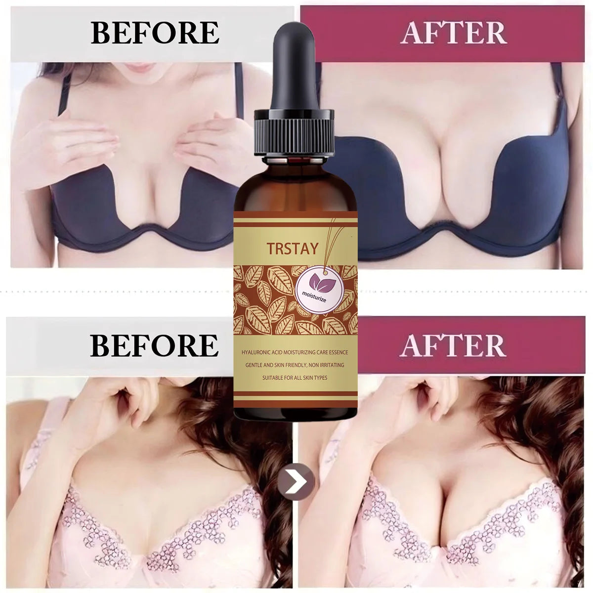 5ML/15ML/30ML/50ML 100% Natural Breast Plump Essential Oil Grow Up Busty Breast Enlargement Breast Enlargement Massage Oil Cream