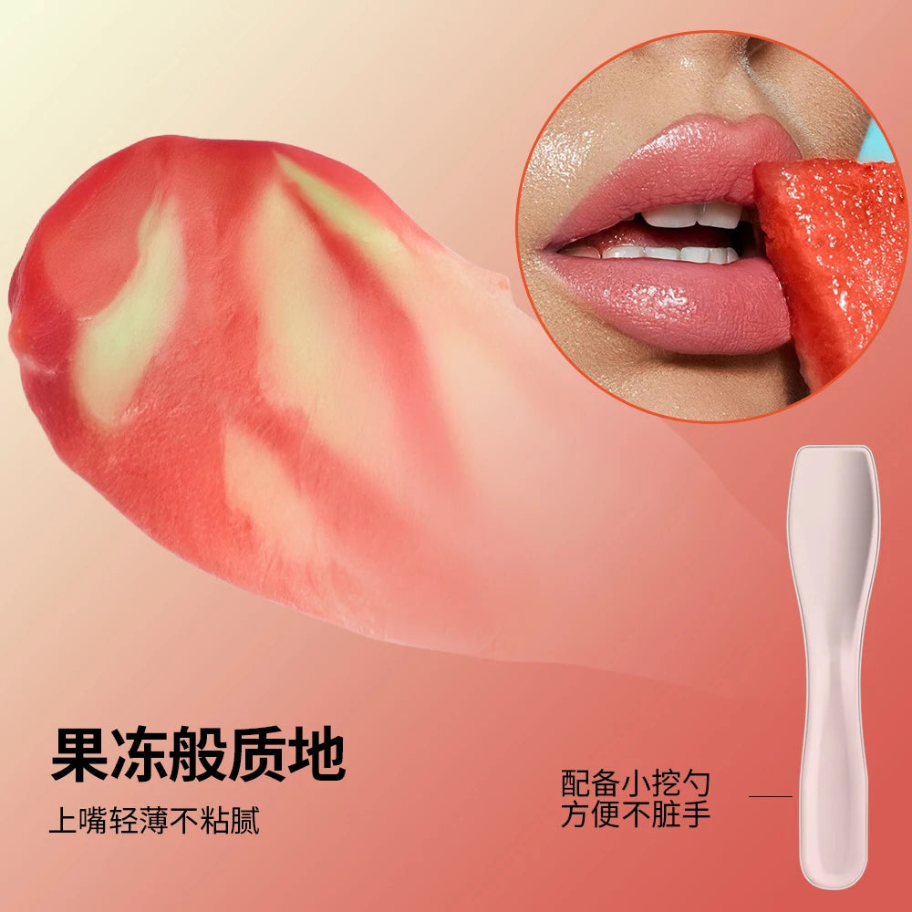 Overnight Lip Mask Treatment 2-Tone Color - Hydrating Spiral Texture Reduce Lip Lines, Anti-Cracking Dry Lips Care Sleeping Mask
