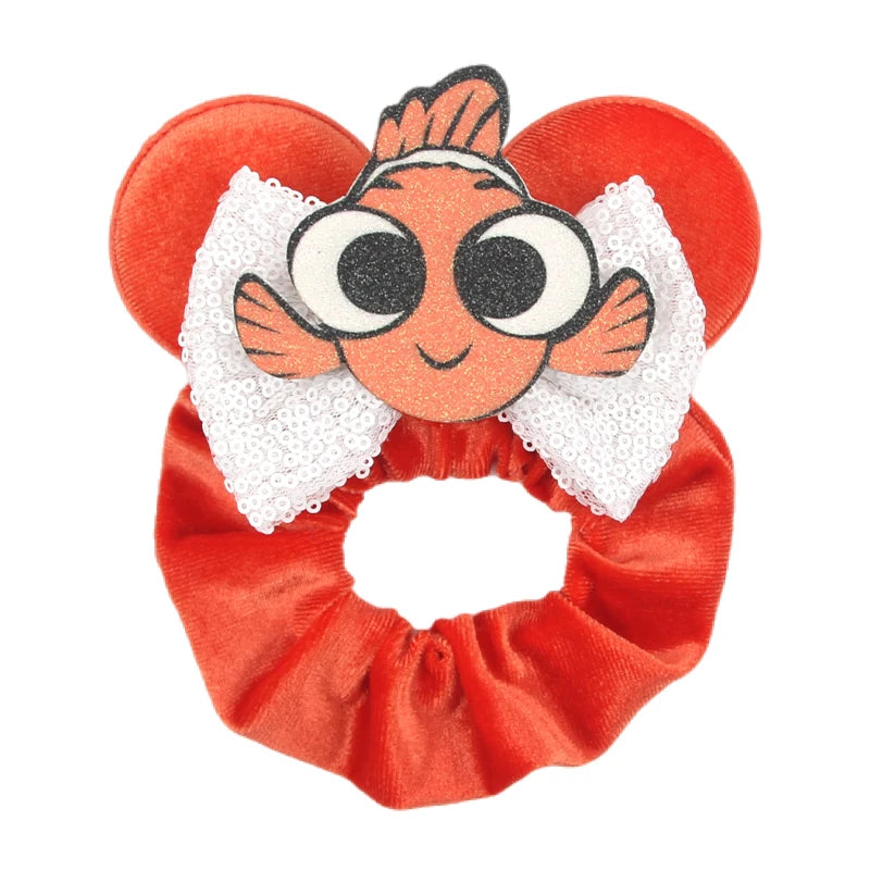 Women Ears Hair Scrunchies Velvet Hairbands For Girls Sequins Bows Headband Women Trip DIY Accessories Mouse Party Decor