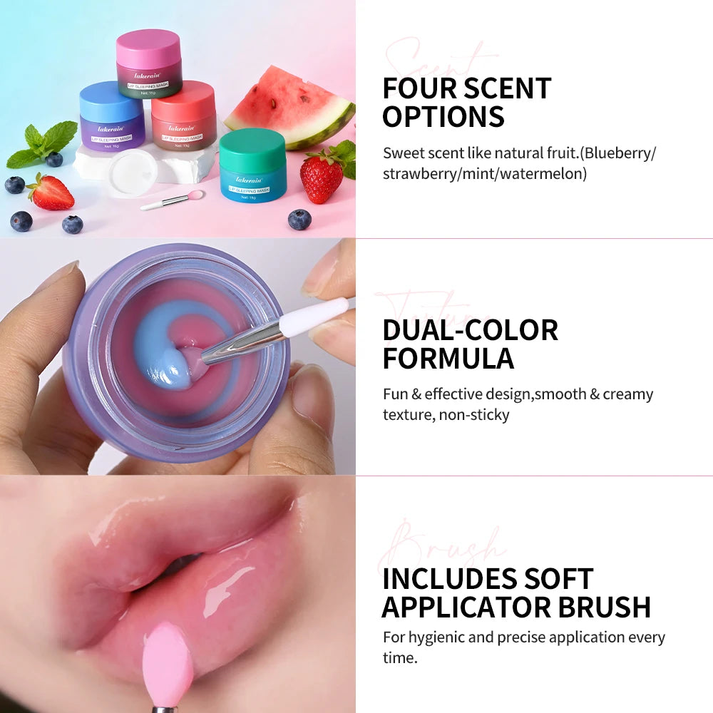 Dual-Color Lip Balm Reduce Fine Lines Nourishing And Hydrating Dry Cracked Lip Skin Care Vitamin C Blueberry Lip Mask Overnight