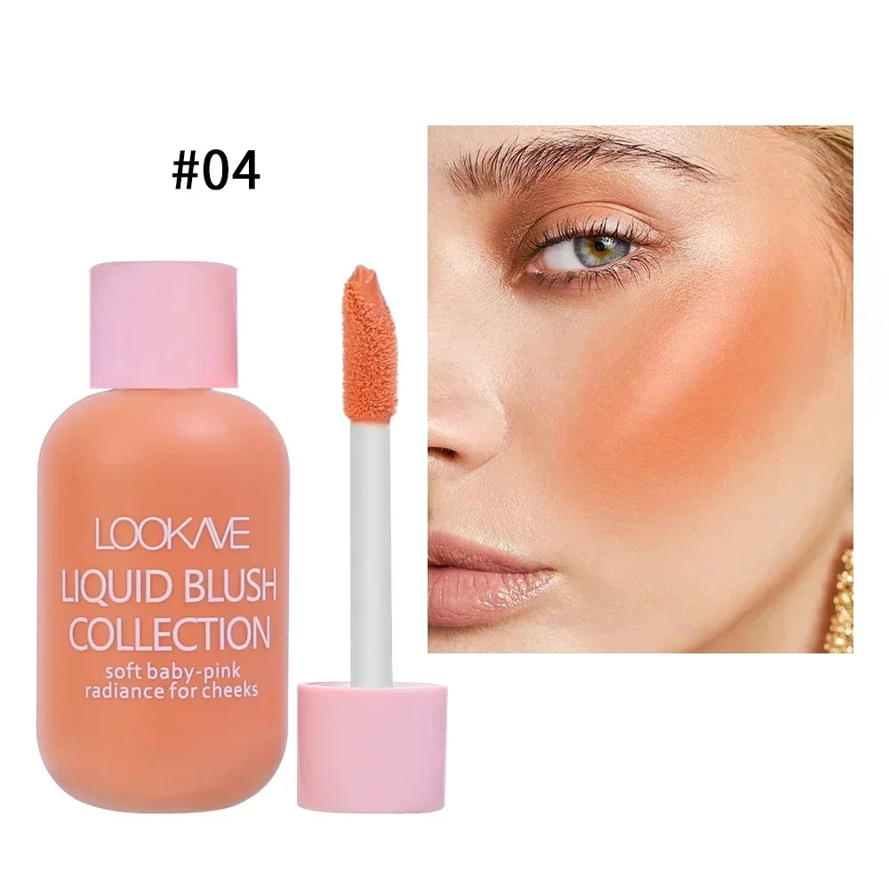 Moisturizing Liquid Blush Cream Waterproof Lasting Multi-Use Shadow Lips Cheek Blusher Pink Red Orange Blush Makeup Cosmetics