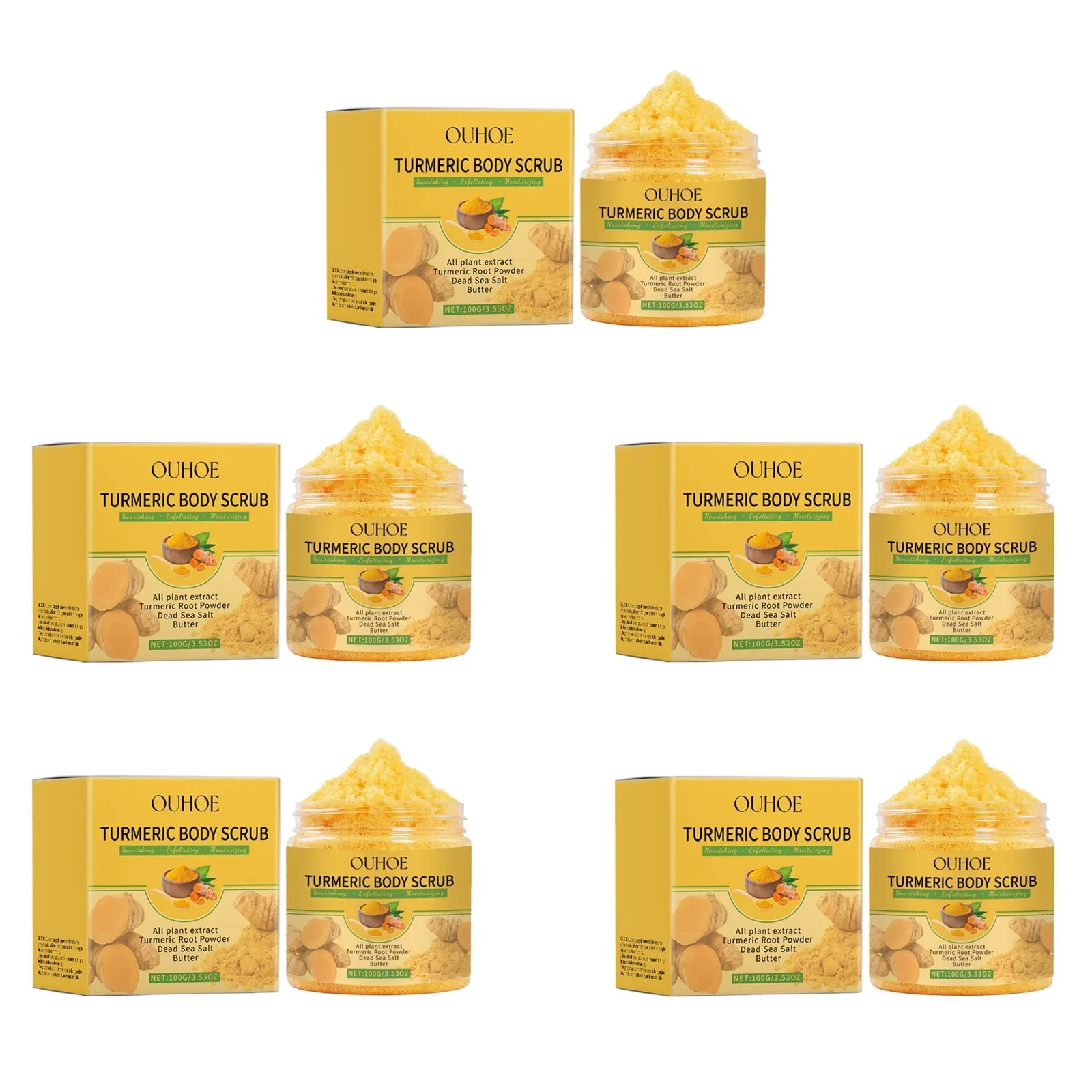 Turmeric Body Scrub Gentle Exfoliating Remove Dead Skin Pore Cleansing Hydrating Natural Brightening Skin Smoothing Skin Care