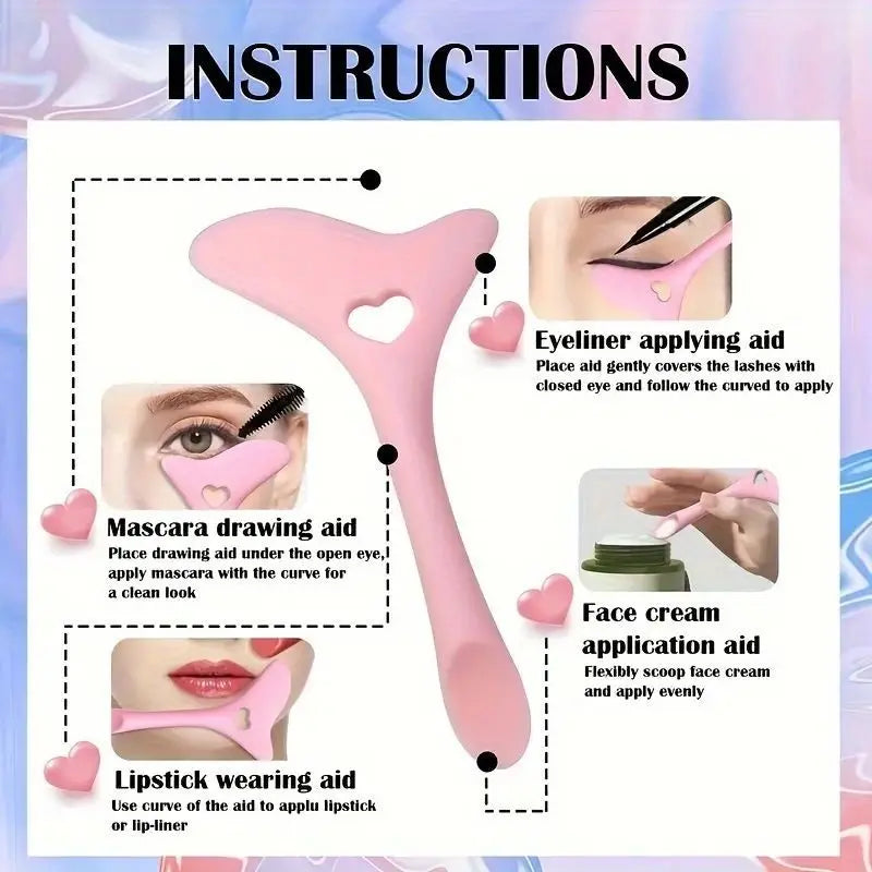 3pcs Beauty Eyelashes & Brows, Skin Types Eyeliner Stencil Set Tools for Perfect Eyeliner Aid for All Multifunctional Silicone