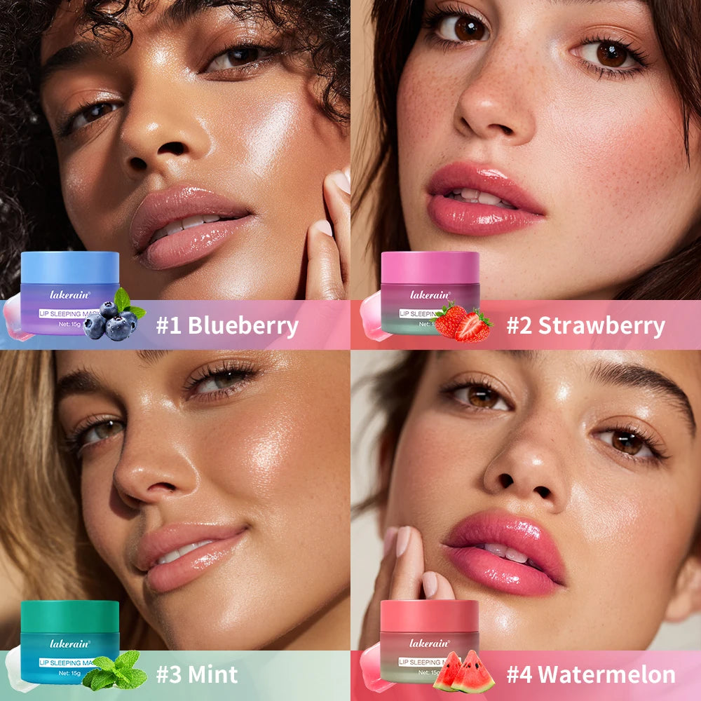 Dual-Color Lip Balm Reduce Fine Lines Nourishing And Hydrating Dry Cracked Lip Skin Care Vitamin C Blueberry Lip Mask Overnight