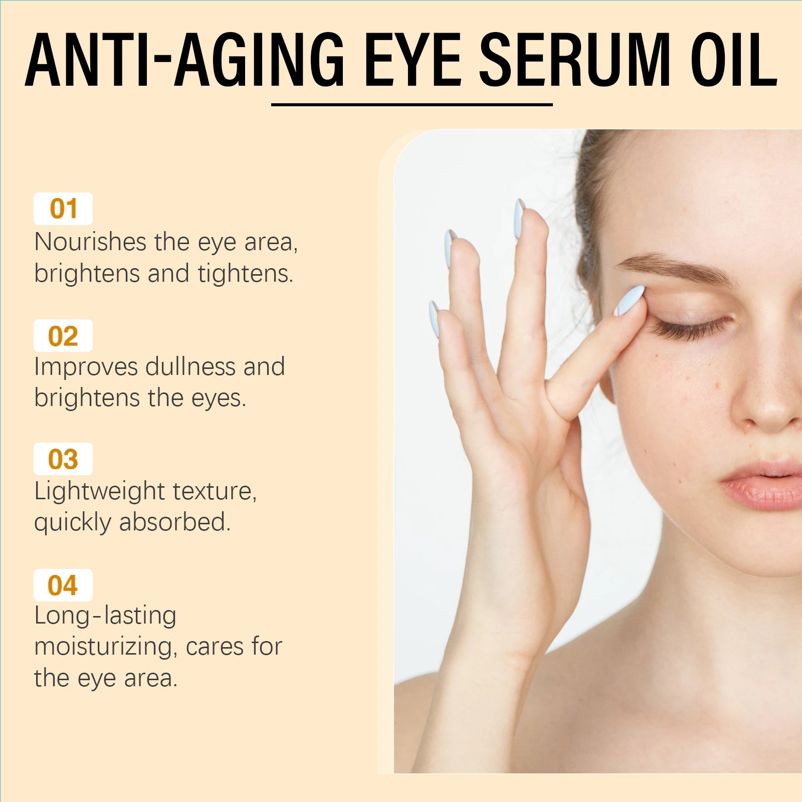Anti Aging Eye Serum Oil Brightening Firming Fade Fine Lines Remove Puffiness Dark Circles Hydrating Smooth VC Eye Essence Oil