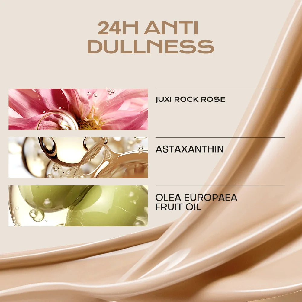 Mistine Foundation Full Coverage Makeup for 36H Longwear Waterproof Lightweight Liquid Foundation for Combination Skin