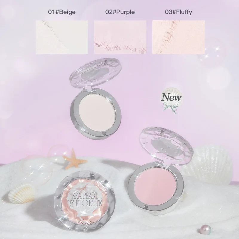 FLORTTE Single Highlighter Powder, Natural Transparent Watery Glow, Brightens Skin Tone & Creates 3D Makeup