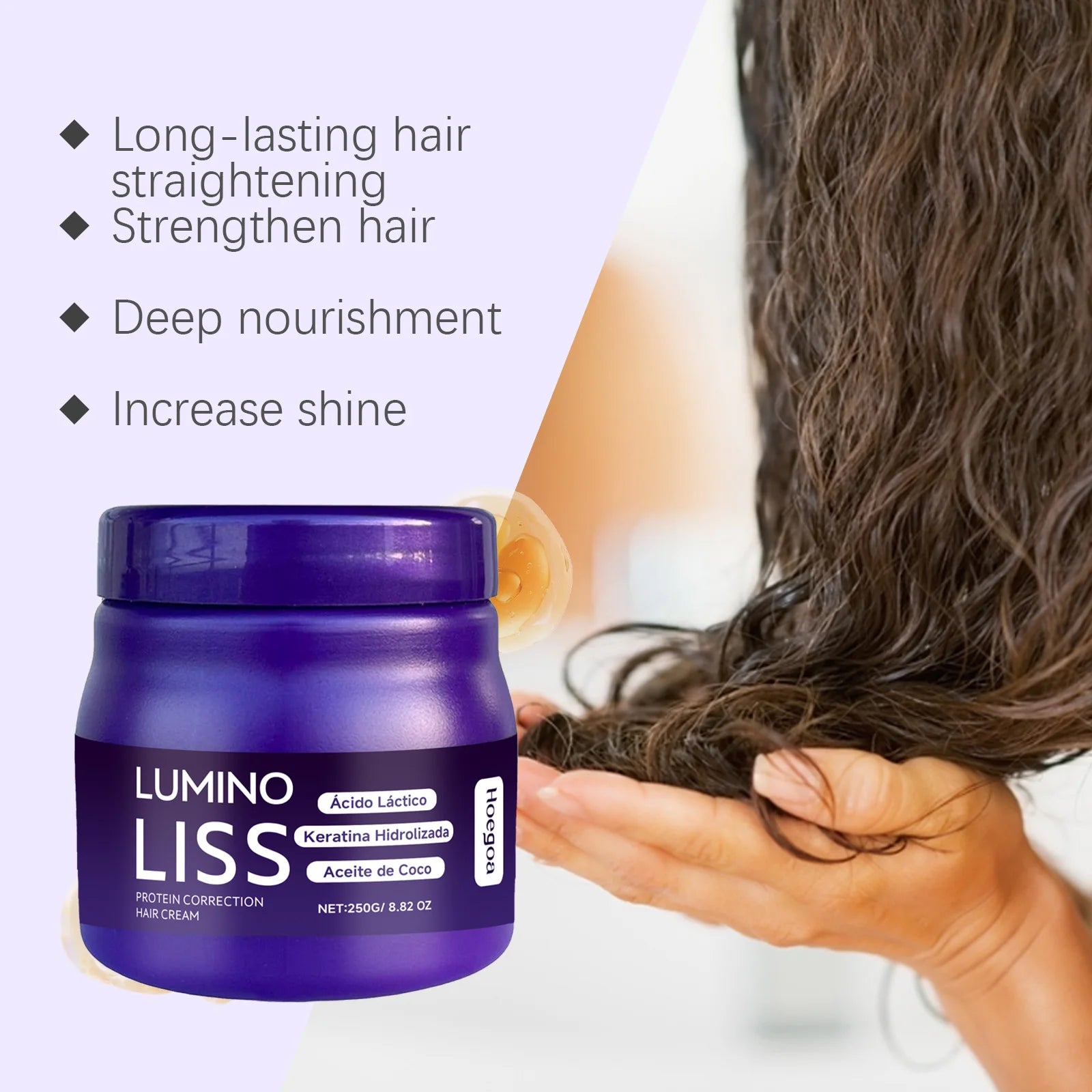 250g Keratin Straightening Hair Mask Restore Hair Soften Gloss Straightener Deep Repair Conditioner For Dry Damaged Frizzy Hair