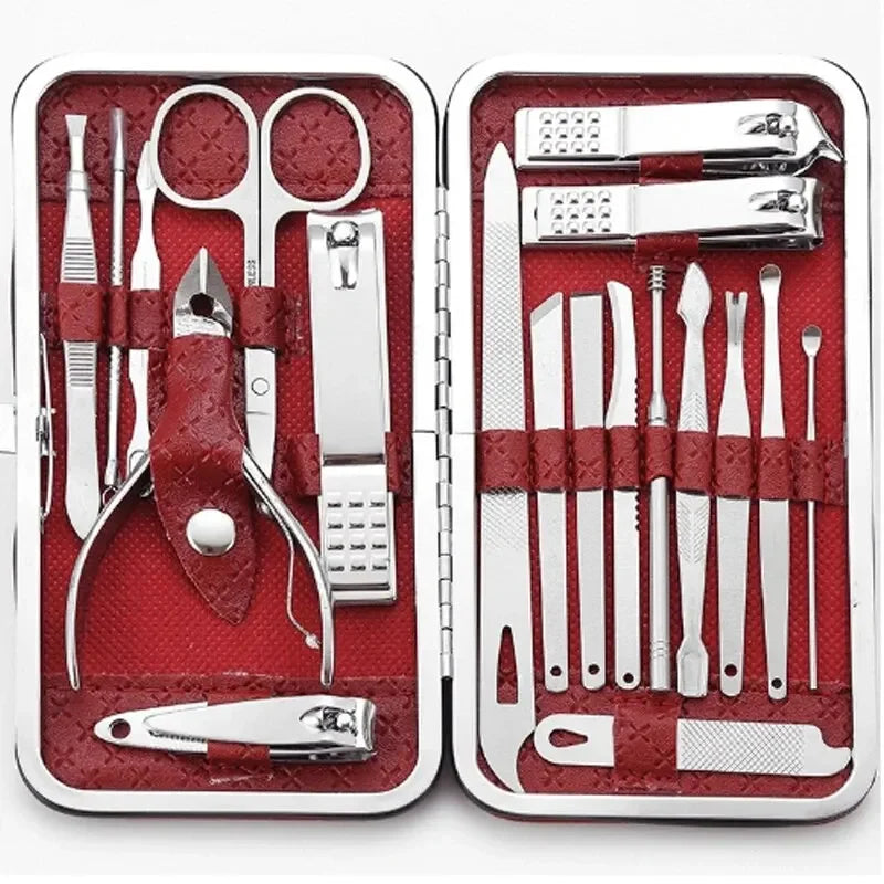 19-Piece Household Nail Clipper Set, Dead Skin & Eyebrow Grooming Kit