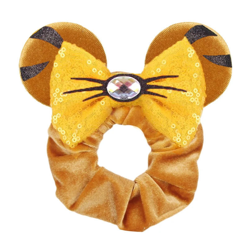 Women Ears Hair Scrunchies Velvet Hairbands For Girls Sequins Bows Headband Women Trip DIY Accessories Mouse Party Decor