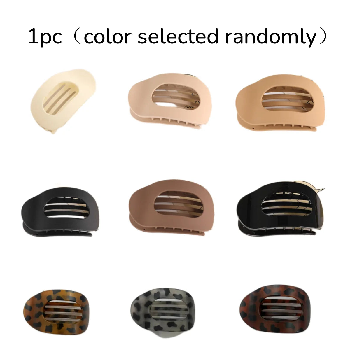 2PCS Flat Elliptical Hair Clips, Duckbill Clips with Strong Grip, Simple Hair Accessories for Updo Hairstyles at the Back of the