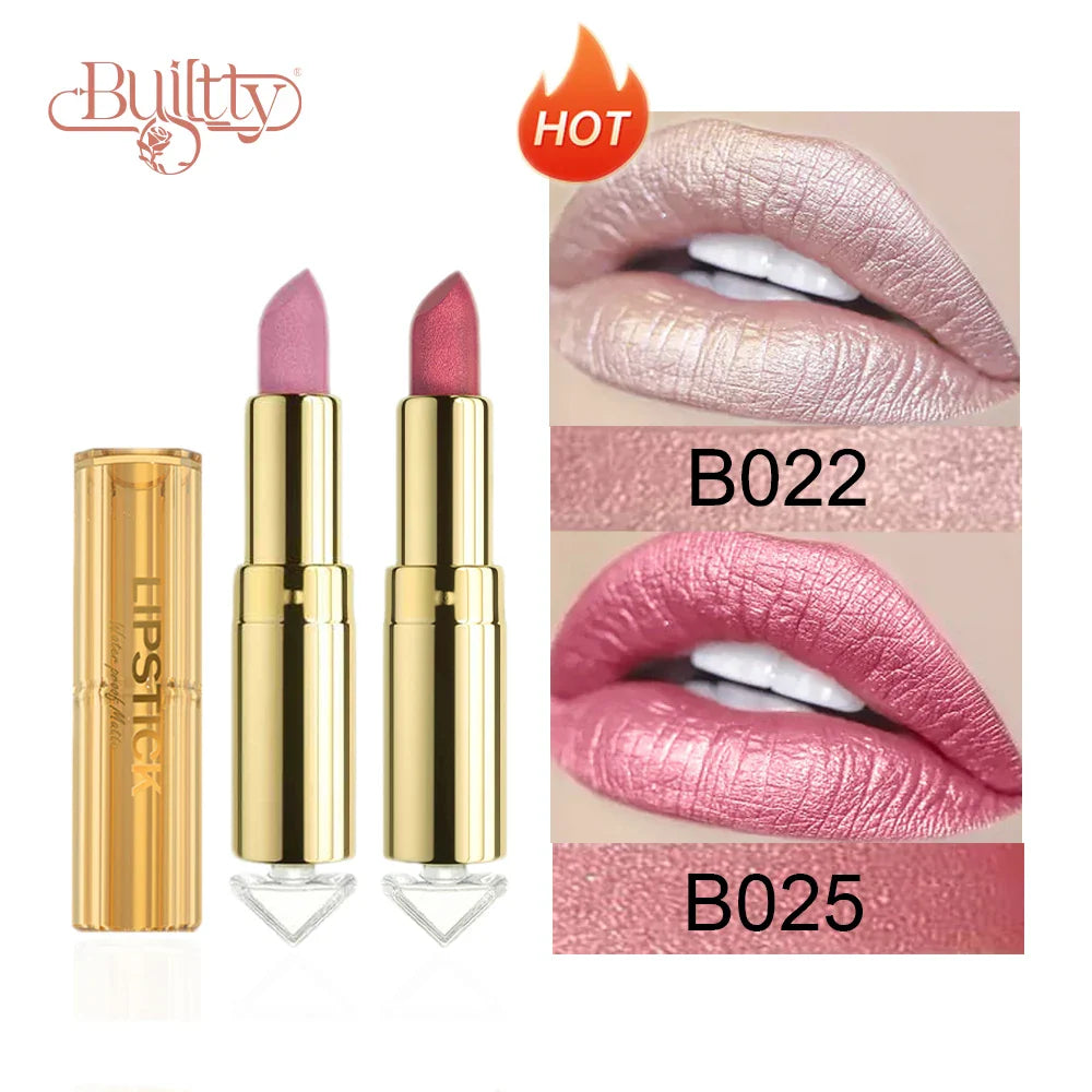 12 Colors Magic Pink Glitter Lipstick Matte Gliter Shimmer Super Finish Matte Velvet Waterproof Glitter Lipsticks