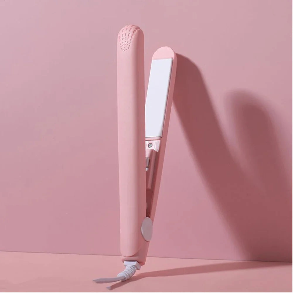 Pink Ceramic Flat Iron Hair Straightener For Smooth Finish Ceramic Floating Plates Quick Heat Up Pro Salon Curler Hair Wand