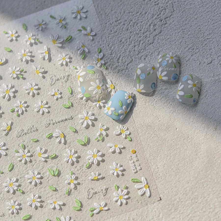 1pcs Dream Flower Window Shell Light Nail Art Stickers Japanese Flower Self Adhesive Stickers Press On Nails Decoration Decals