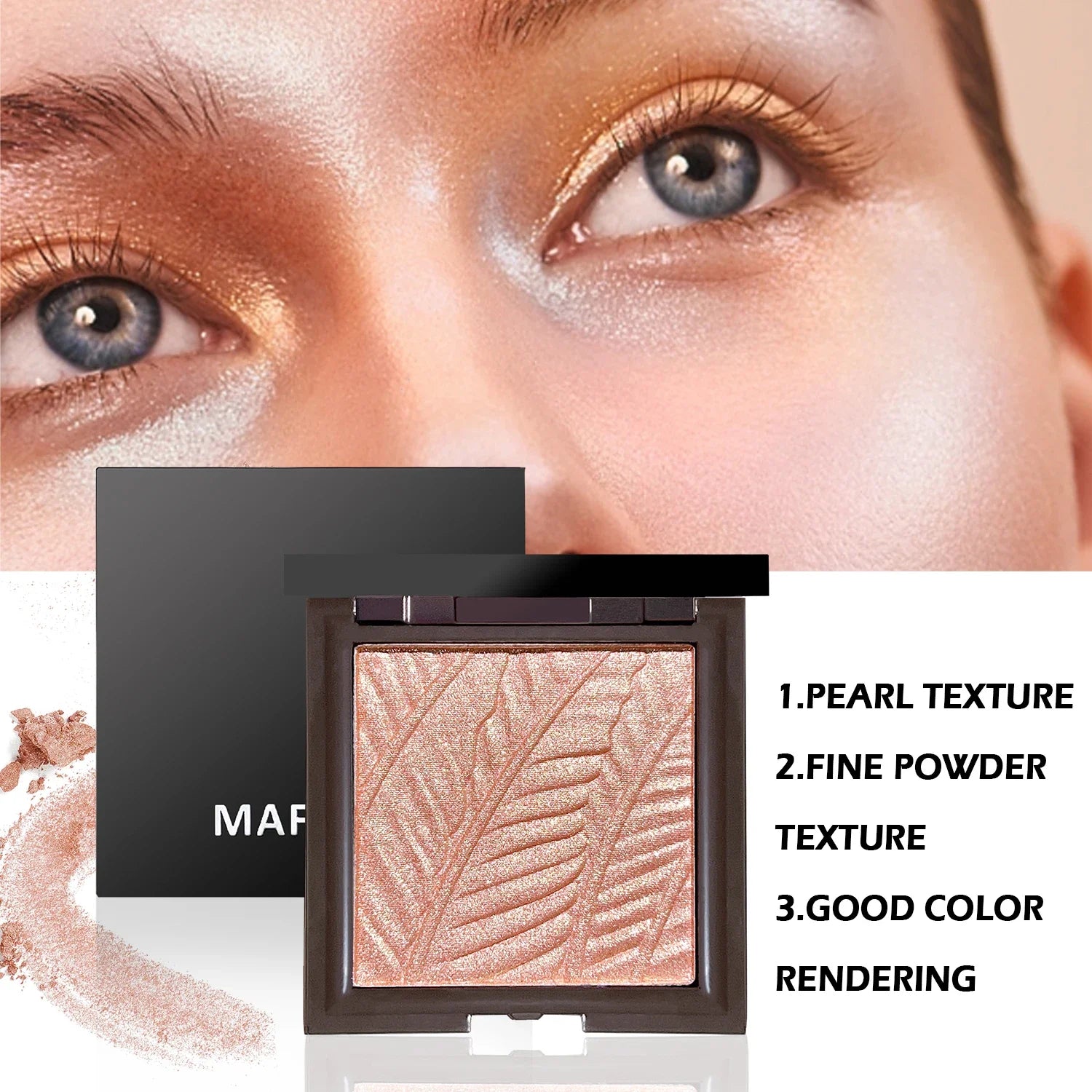 Star Eyes Mini Silver Block 3-in-1 Multifunctional Powder – Highlighter, Eyeshadow & Contour, All-in-One Formula, No Fallout