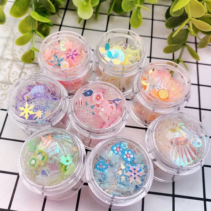 10g Luminous Soft Clay Sequins Polymer Clay Sequins Glitter Slices for DIY Nail Art Mobile Mixed Patches Slime Jewelry Decor