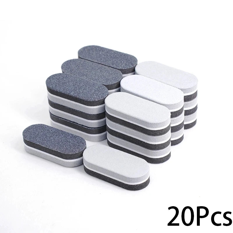 10/20/40Pcs Mini Nails Sponge File Buffer Block Double Color Buffing Sanding File Pedicure Manicure Tool Gel Suplies Accessories