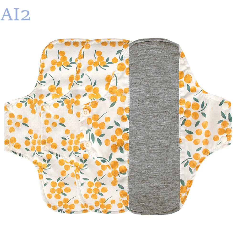 3PCS Sanitary Pads Reusable napkin Pads Washable print Towel Cloth Nursing pad easy to absorb graphene maternity Pads Menstrual