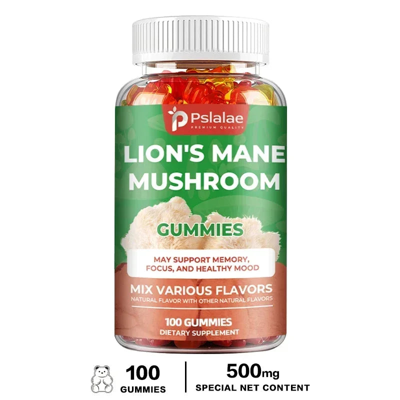 Lion's Mane Mushroom Supplements - Gummies for Focus and Clarity, Brain Support