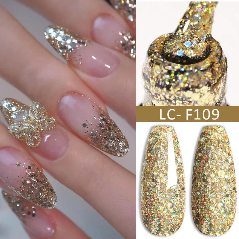 LILYCUTE Thermal Nail Gel Polish 3 Layers Temperature Shiny Color Changing Series Semi Permanent  Soak Off UV Nail Gels Polish