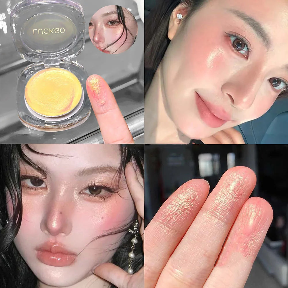 Magic Jelly Blusher Shining Color Changing Blush Face Makeup Glitter Cherry Purple Tint Cheek Color Lasting Natural Rouge Cream