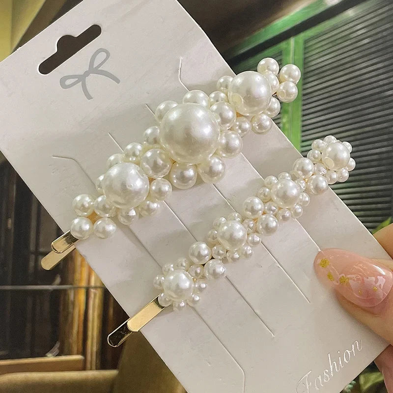 Simulated Pearl Hair Clips For Women Korean Women Hairpins Girl Geometric Hair Barrettes Fashion Hairgrip Hair Accessories