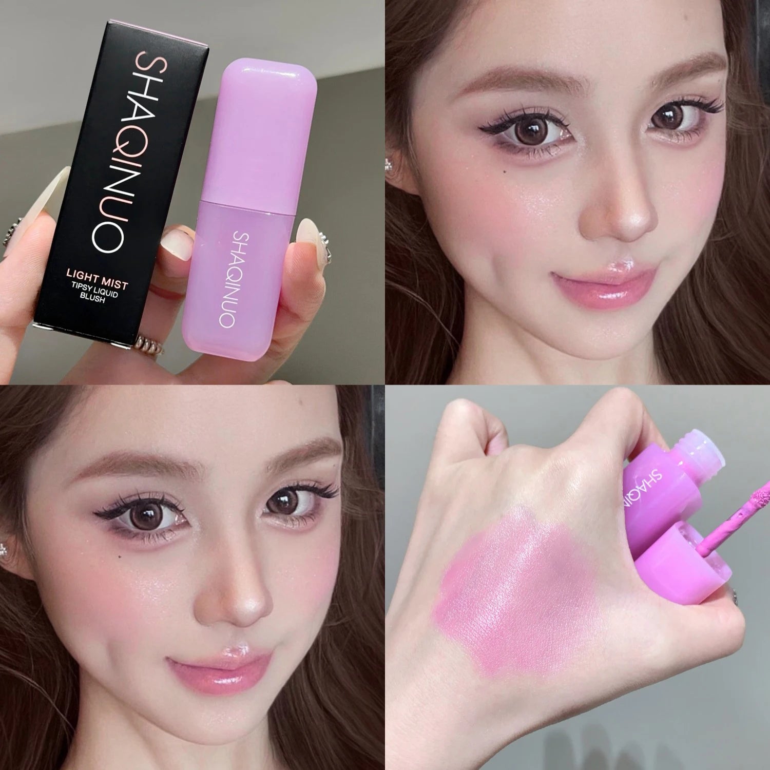 Monochrome Liquid Blusher Waterproof Moisturizing Highlight Beauty Purple Lip and Cheek Dual-use Matte Natural Rouge Face Makeup