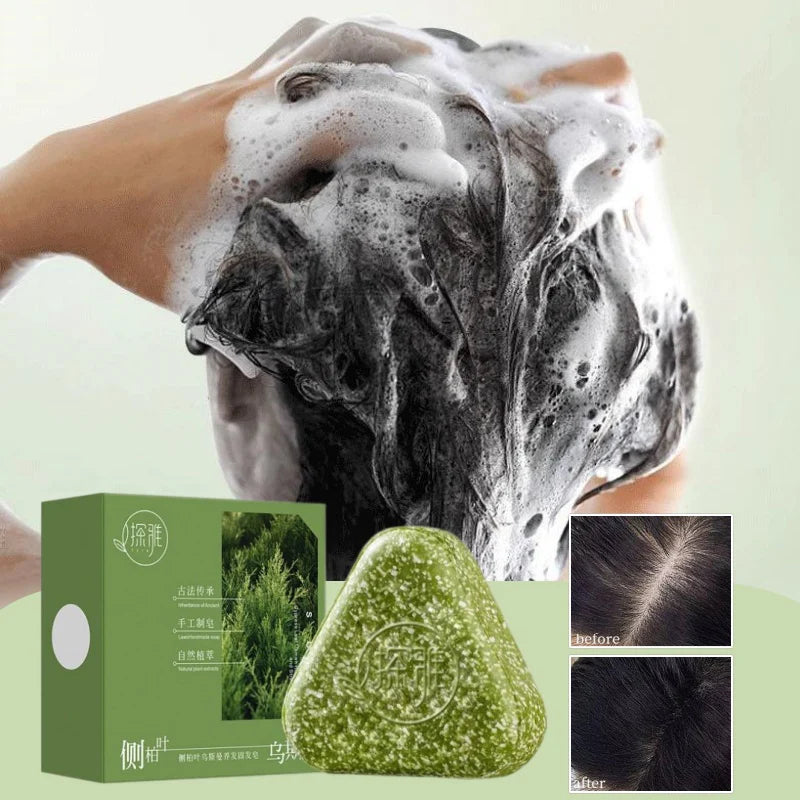 Natural Herbal Shampoo Soap Usman Grass Handmade Soap Hair Nourishing, Oil Control, Refreshing, Fluffy and Soothing Hair Care