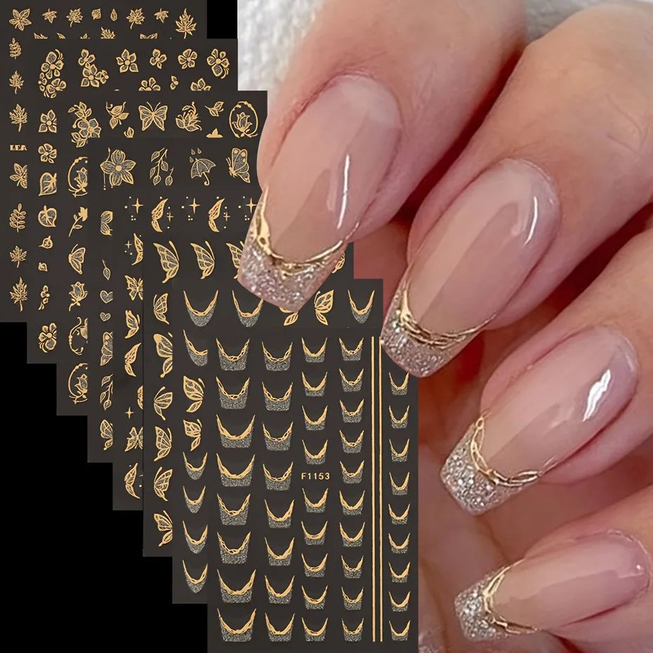 Spring and summer flower butterfly nail stickers, used for DIY nail decoration in daily life, festivals, parties, and weddings