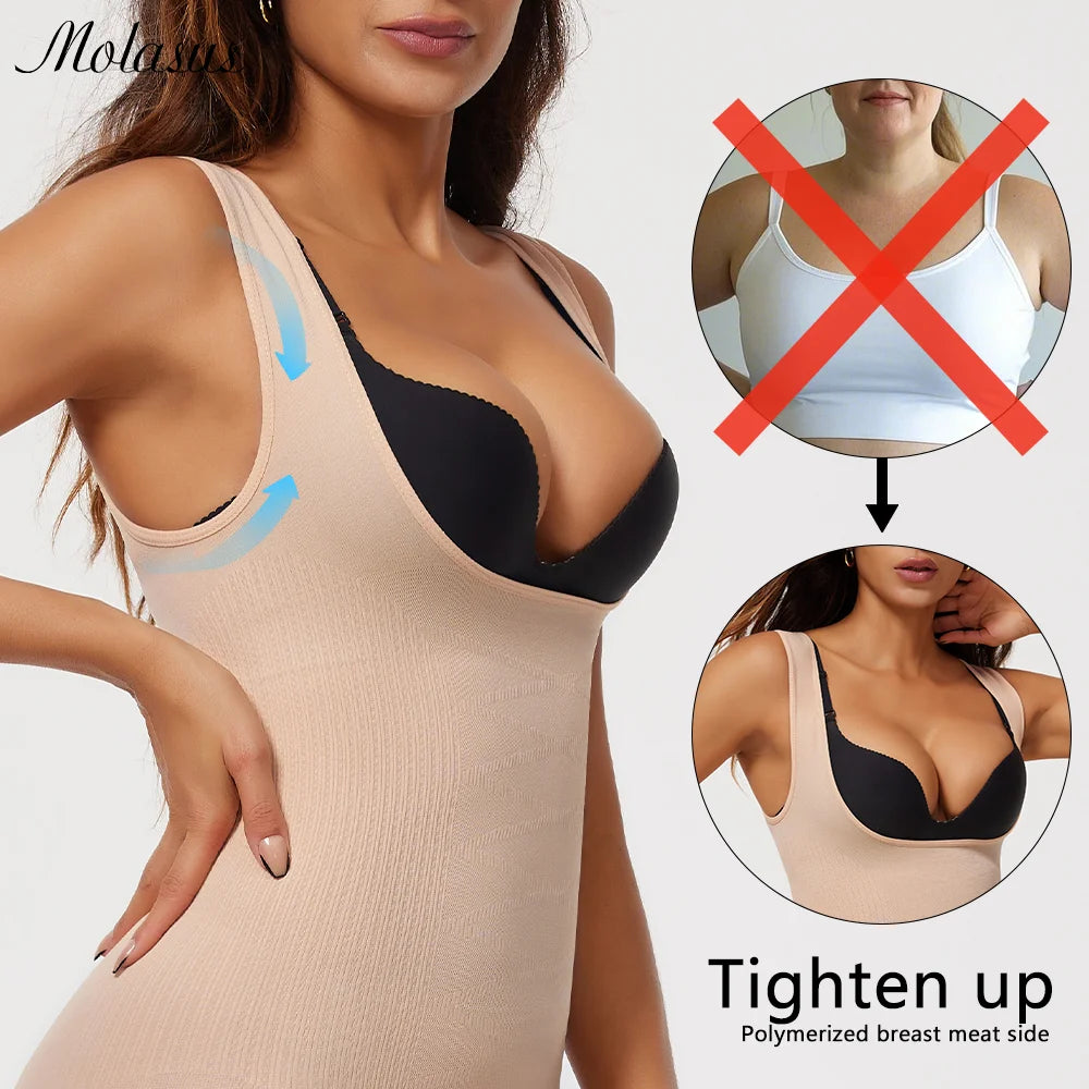 Women Tighten Up Breast Bodysuit Boxer Briefs Underwear Shapewear Butt Lifter New Tummy Control Body Shaper Slimming Bodysuits