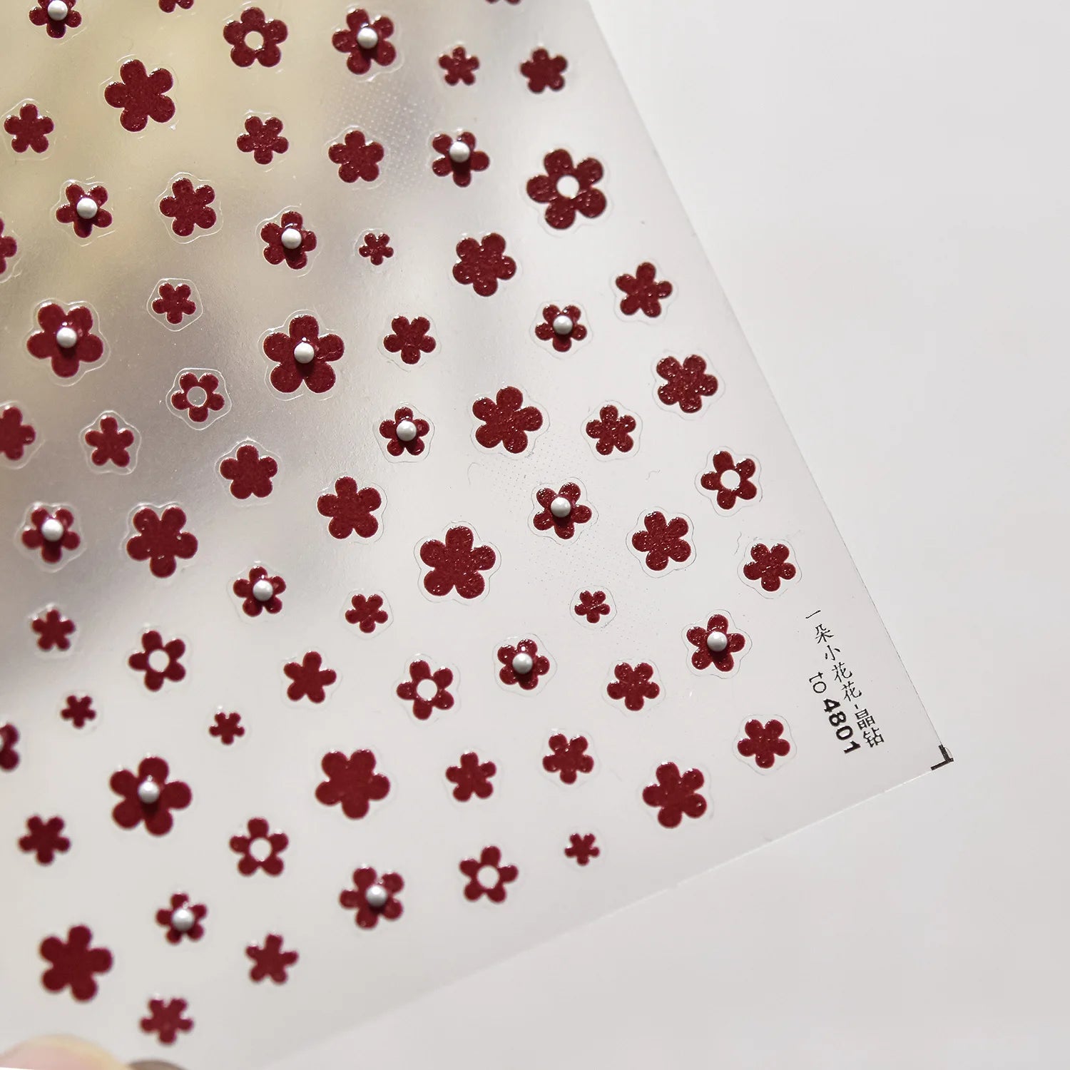 1pcs 5D Glitter Jasmine Flower Nail Stickers Kawaii Embossed Flower Self-Adhesive Nail Art Decorations Decal Manicure Tools DIY