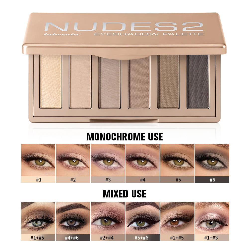 Lakerain Eyeshadow Palette Long-Lasting Eye Makeup Rich Pigment Neutral Shades Blendable Color Matte Nudes Eyeshadow Palette