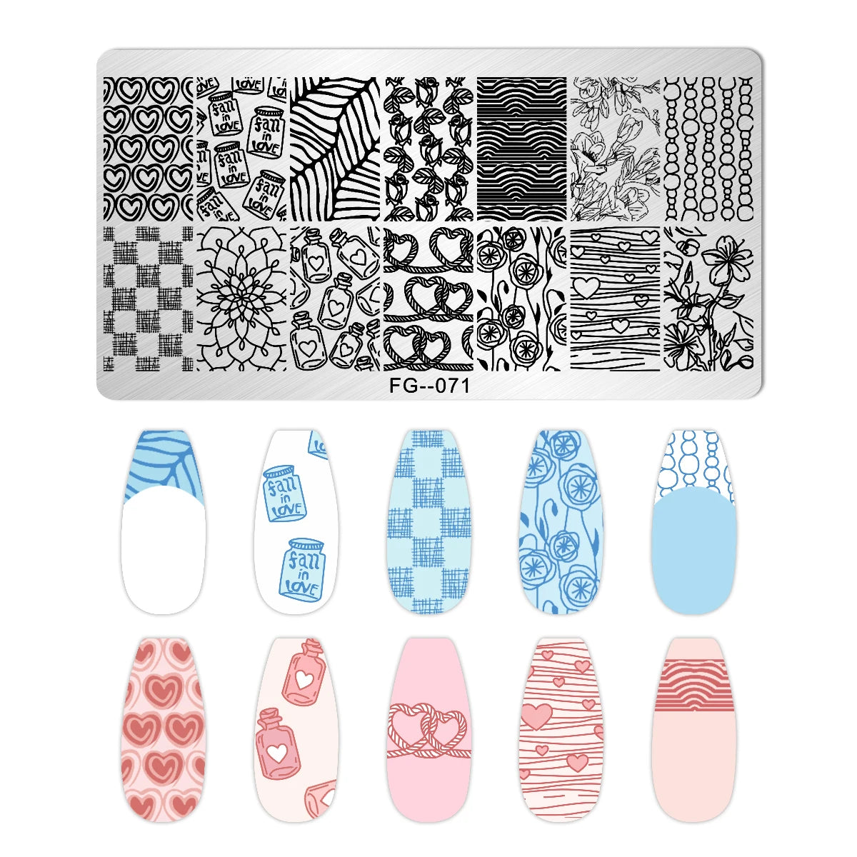 Cartoon Bear Nail Stamping Plates Fruit ice cream cake Floral Flower Leaf  Printing Stencil Nail Stamp Templates Nail Art Tools