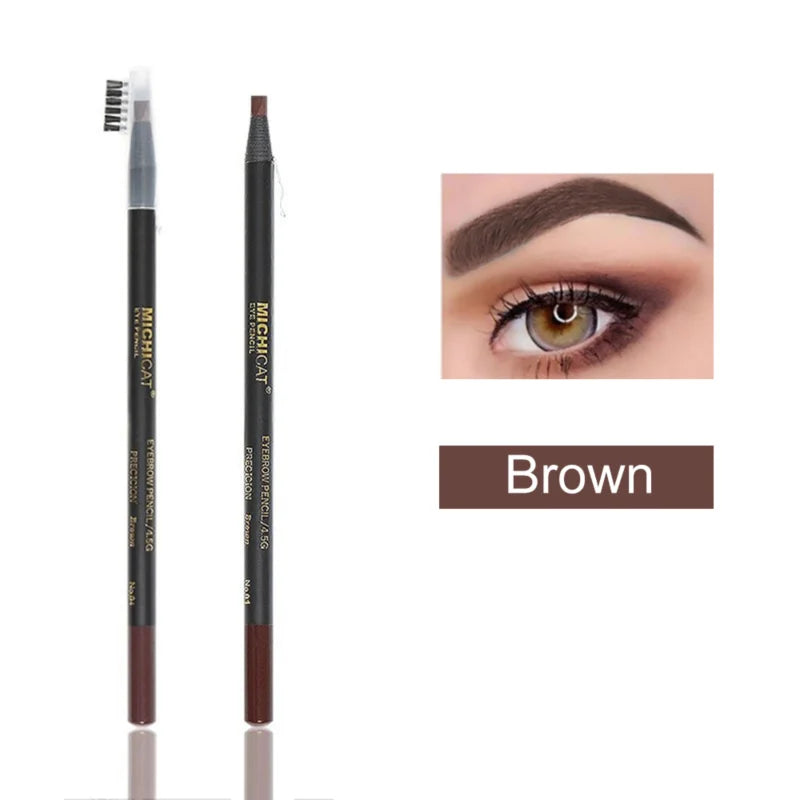 1PC Waterproof Eyebrow Pencil – 6 Natural Colors, Long-Lasting Tint Brow Pen for Defined, Smudge-Proof Eye Makeup