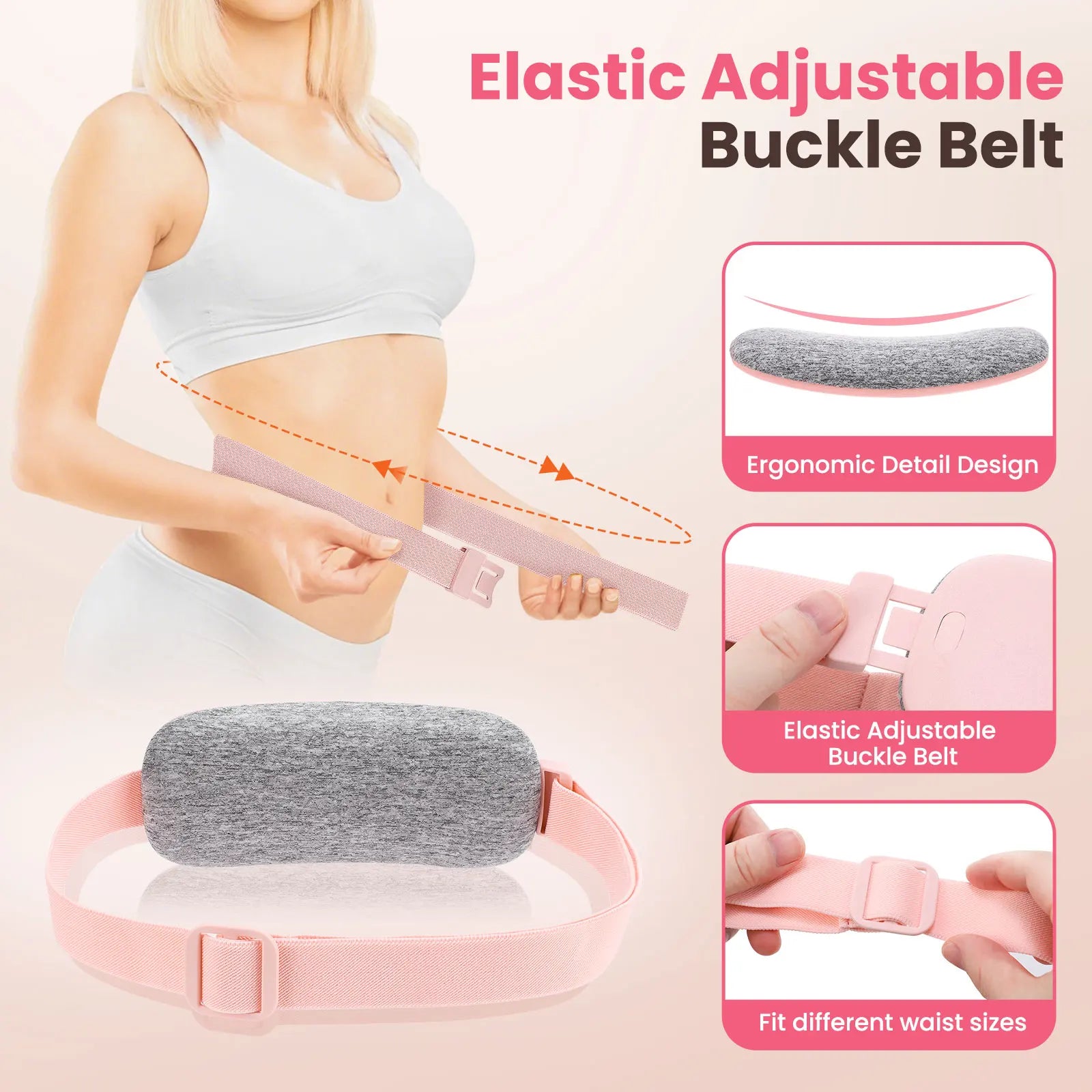 US UK Stock Women Menstrual Heating Pads Effective Hot Compress Period Relief Belt Rechargeable Heated Waist Massager Gifts