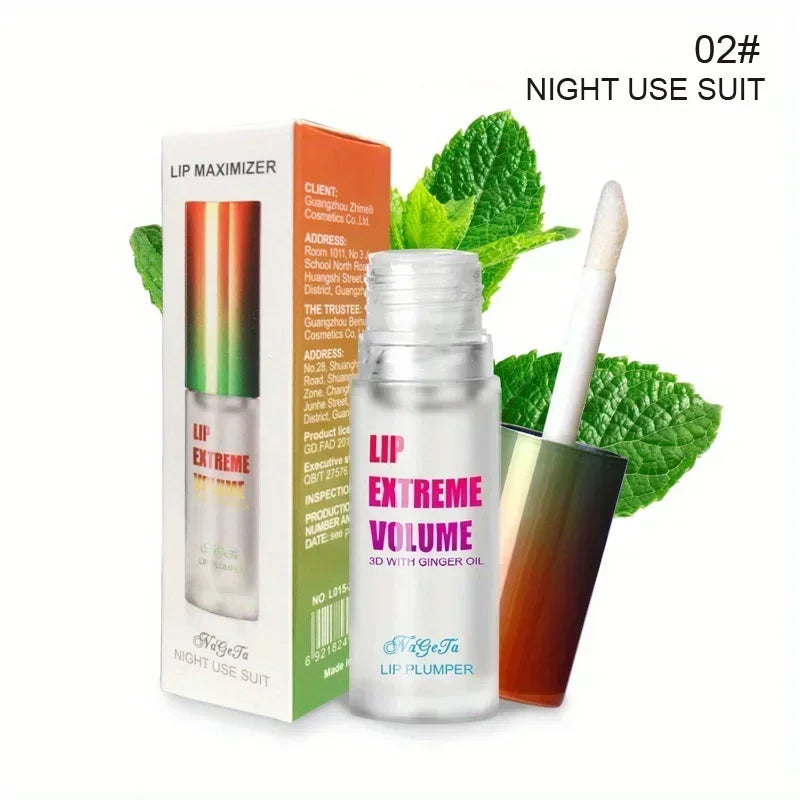 Lip Plumper Fuller Healthy Enhancer Ginger And Mint Plant Lip Gloss Oil Moisturizing Beauty Lips Sexy Lips