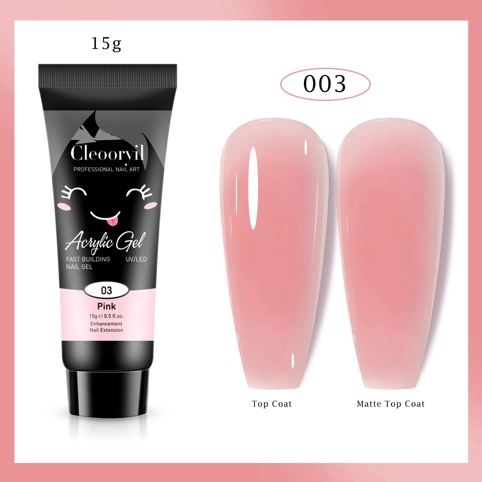 15ml Solid Extension Gel Nail Build Poly Nail Acrylic Gel Crystal Naked Color UV LED Polish Gel For Extend Nail Quick Extension